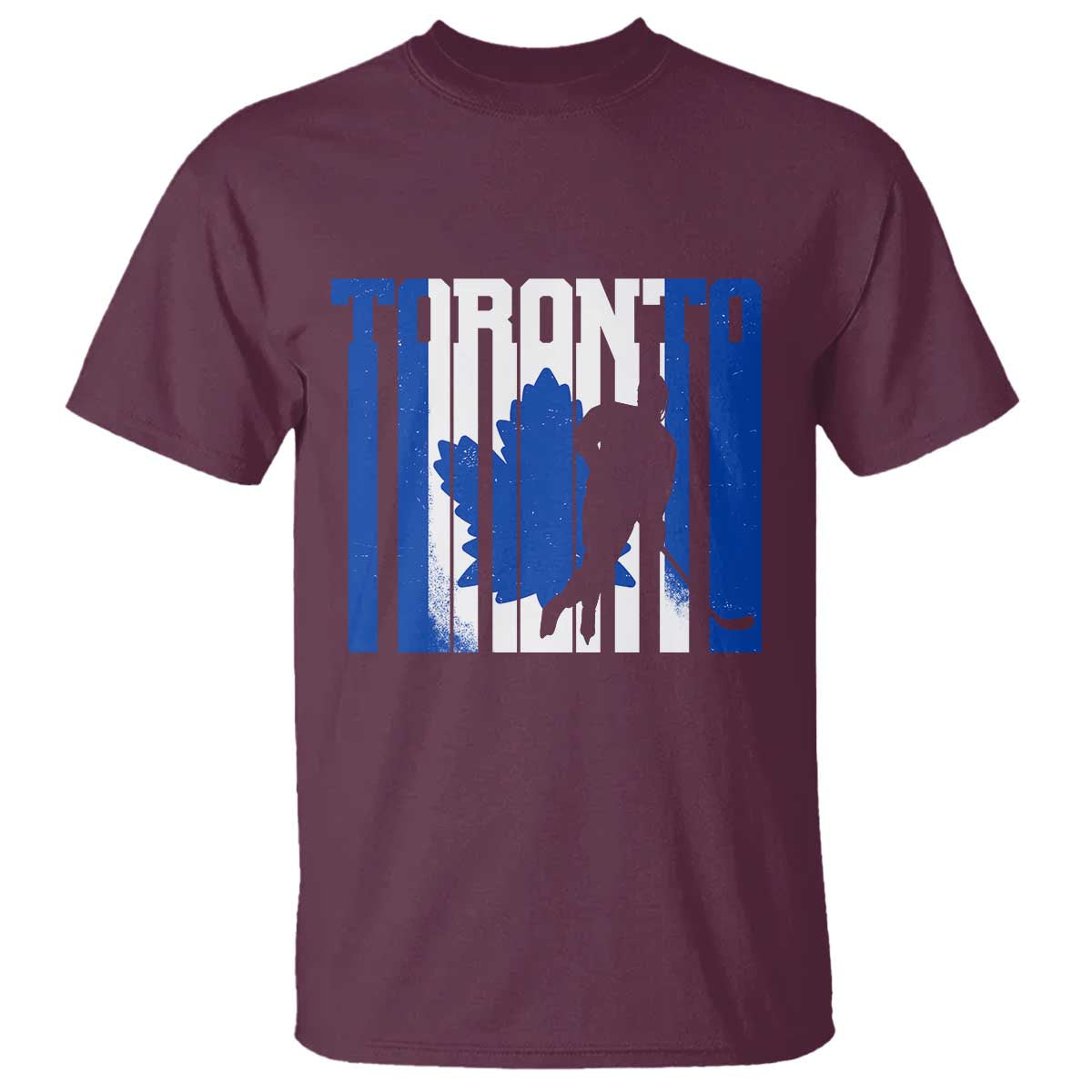 Ice Hockey Torontonian Player T Shirt Toronto Flag Gift TS12 Maroon Print Your Wear