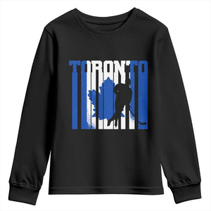 Ice Hockey Torontonian Player Youth Sweatshirt Toronto Flag Gift TS12 Black Print Your Wear