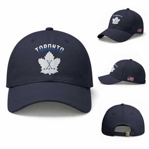 Toronto Ice Hockey Lover Baseball Cap Gift For Torontonian TS12 Baseball Cap Universal Fit Navy Print Your Wear