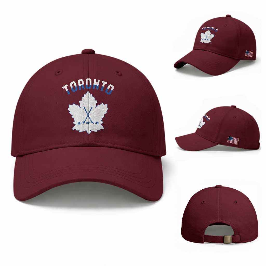 Toronto Ice Hockey Lover Baseball Cap Gift For Torontonian TS12 Baseball Cap Universal Fit Maroon Print Your Wear