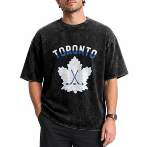 Toronto Ice Hockey Lover Washed Cotton T-Shirt Gift For Torontonian
