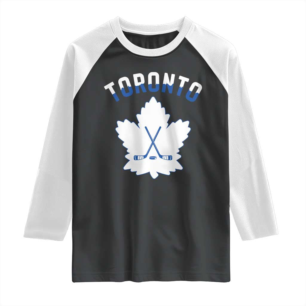 Toronto Ice Hockey Lover Raglan Shirt Gift For Torontonian TS12 Black White Print Your Wear