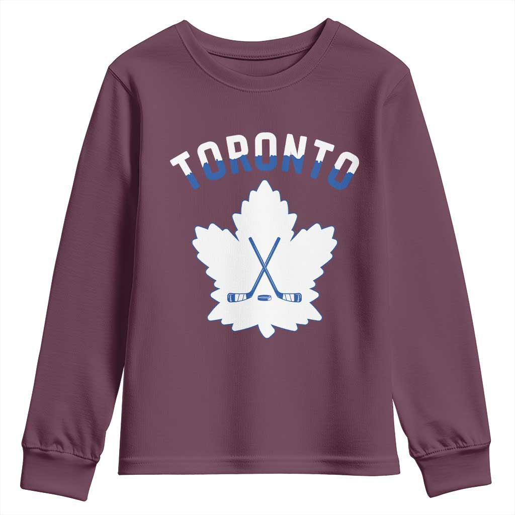 Toronto Ice Hockey Lover Youth Sweatshirt Gift For Torontonian TS12 Maroon Print Your Wear