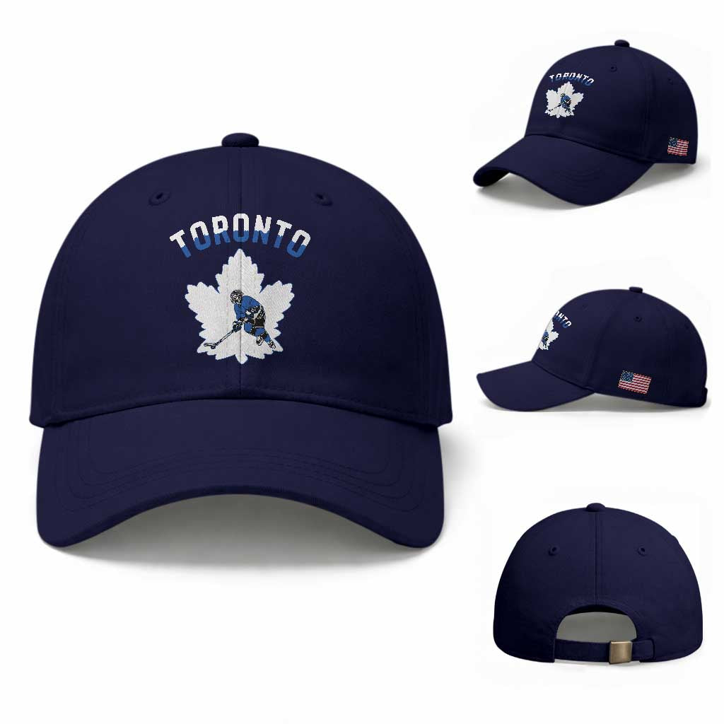 Toronto Ice Hockey Player Baseball Cap Canadian Winter Sport TS12 Baseball Cap Universal Fit Dark Blue Print Your Wear