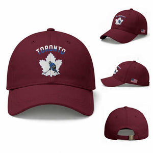 Toronto Ice Hockey Player Baseball Cap Canadian Winter Sport TS12 Baseball Cap Universal Fit Maroon Print Your Wear