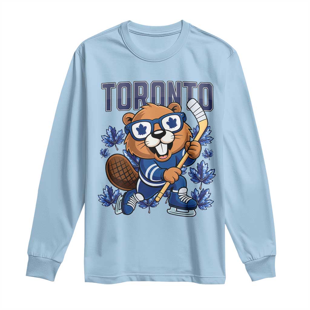 Toronto Ice Hockey Beaver Long Sleeve Shirt Canadian Pride Gift TS12 Light Blue Print Your Wear