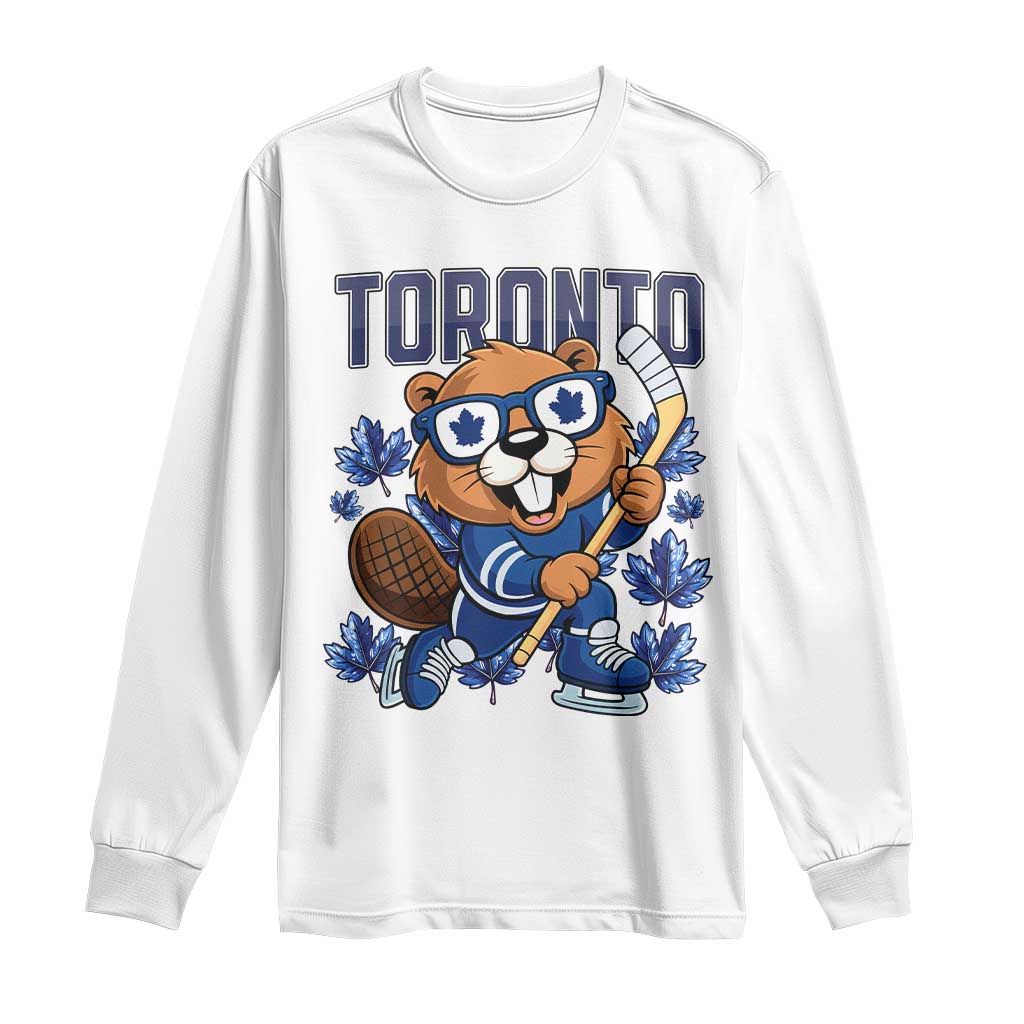 Toronto Ice Hockey Beaver Long Sleeve Shirt Canadian Pride Gift TS12 White Print Your Wear