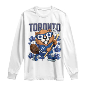 Toronto Ice Hockey Beaver Long Sleeve Shirt Canadian Pride Gift TS12 White Print Your Wear
