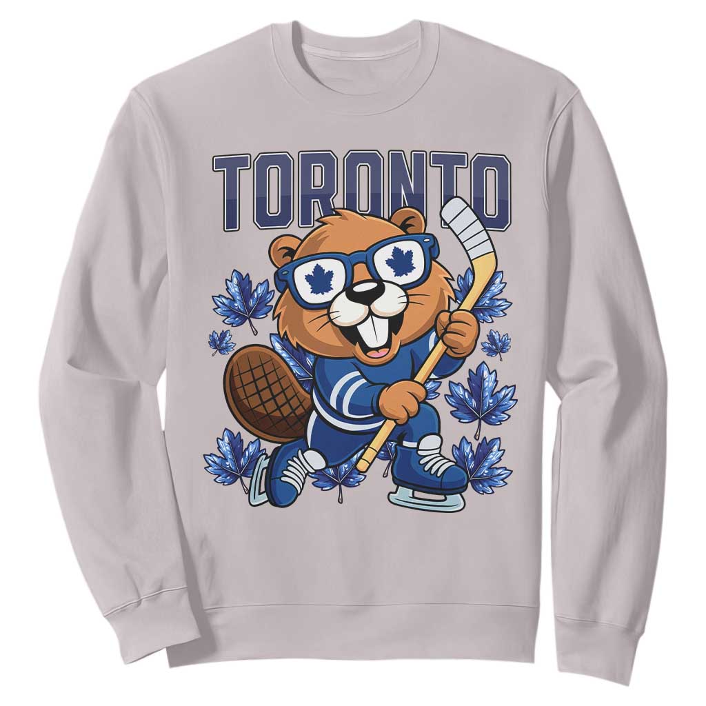 Toronto Ice Hockey Beaver Sweatshirt Canadian Pride Gift TS12 Ice Gray Print Your Wear