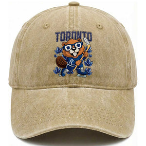 Toronto Ice Hockey Beaver Washed Cotton Baseball Cap Canadian Pride Gift TS12 Print Your Wear