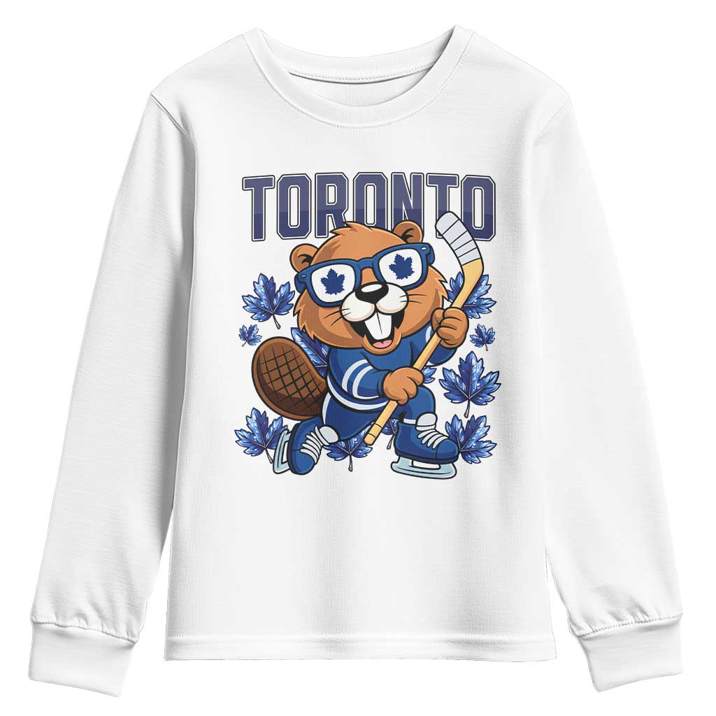Toronto Ice Hockey Beaver Youth Sweatshirt Canadian Pride Gift TS12 White Print Your Wear