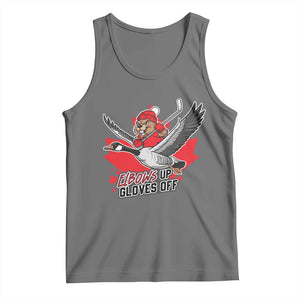 Elbows Up Gloves Off Tank Top Canadian Ice Hockey Beaver Gift TS12 Black Heather Print Your Wear