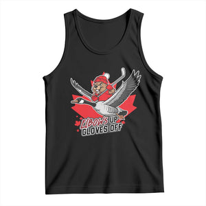 Elbows Up Gloves Off Tank Top Canadian Ice Hockey Beaver Gift TS12 Black Print Your Wear