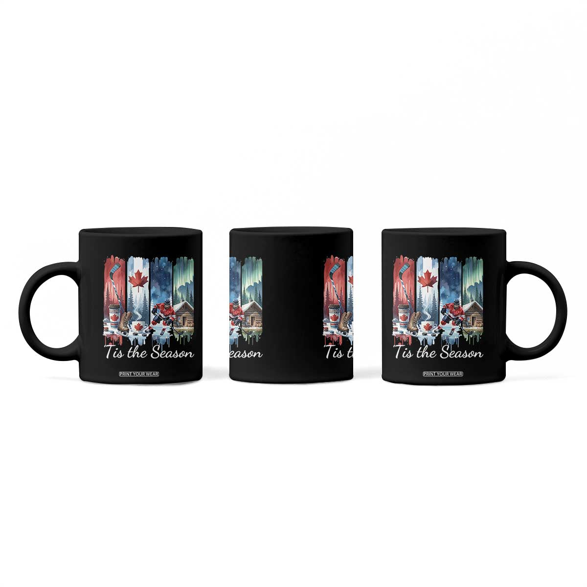 Christmas Canada Ice Hockey Lover Coffee Mug Tis The Season TS12 Print Your Wear
