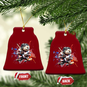 Funny Beaver Playing Ice Hockey Ceramic Ornament Winter Sports Gift TS12 Print Your Wear
