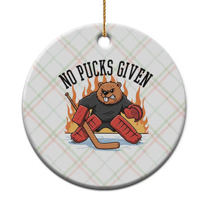 Funny Beaver Ice Hockey Goalie Gift Ceramic Ornament No Pucks Given TS12 1pc Christmas Plaid Print Your Wear