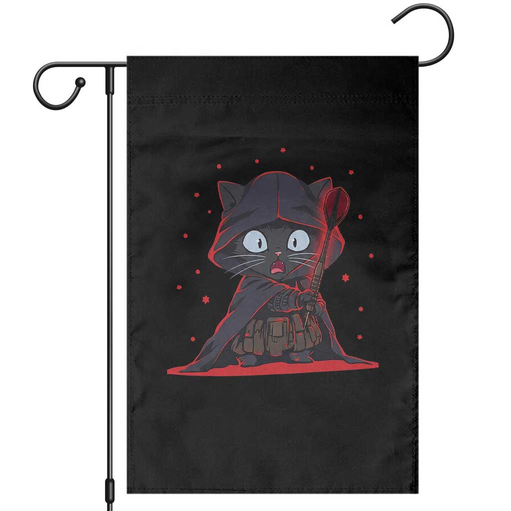 Funny Cat Vader Kitten Playing Darts Garden Flag Space Scifi Dartist Gift TS12 Black Print Your Wear
