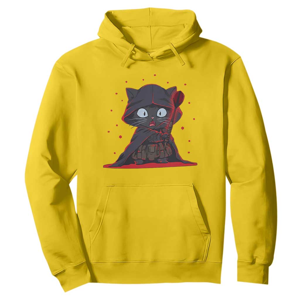 Funny Cat Vader Kitten Playing Darts Hoodie Space Scifi Dartist Gift TS12 Daisy Print Your Wear