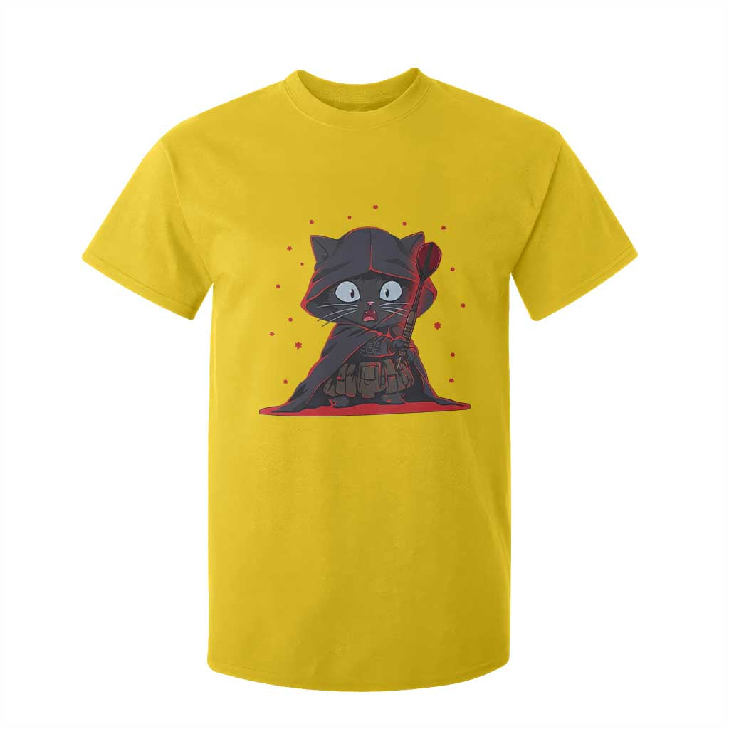 Funny Cat Vader Kitten Playing Darts T Shirt For Kid Space Scifi Dartist Gift TS12 Daisy Print Your Wear