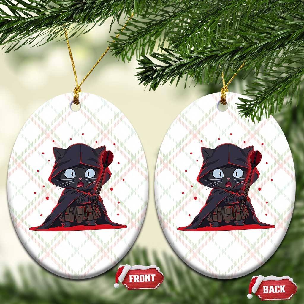 Funny Cat Vader Kitten Playing Darts Ceramic Ornament Space Scifi Dartist Gift TS12 Print Your Wear