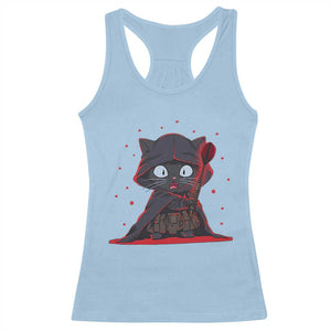 Funny Cat Vader Kitten Playing Darts Racerback Tank Top Space Scifi Dartist Gift TS12 Light Blue Print Your Wear