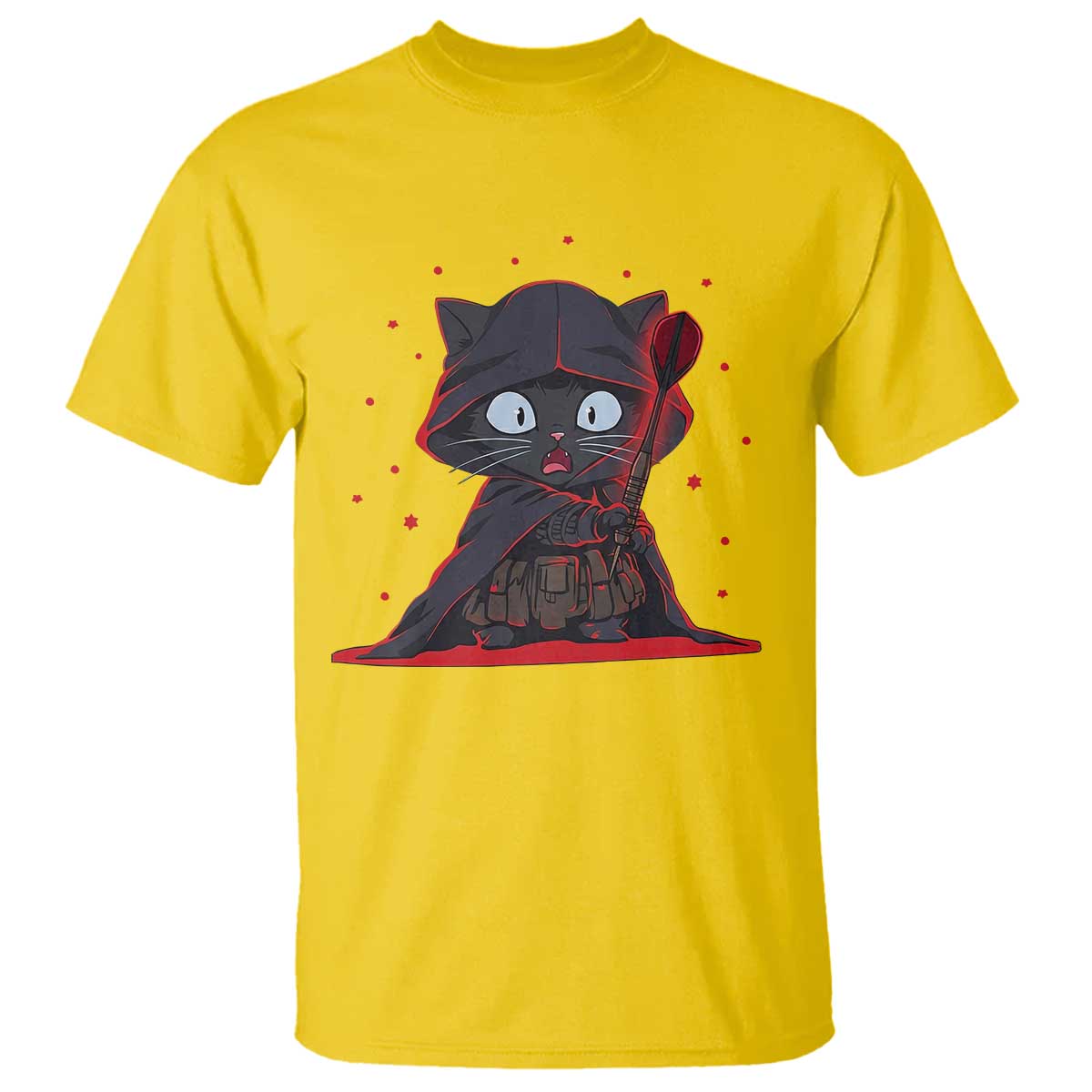 Funny Cat Vader Kitten Playing Darts T Shirt Space Scifi Dartist Gift TS12 Daisy Print Your Wear