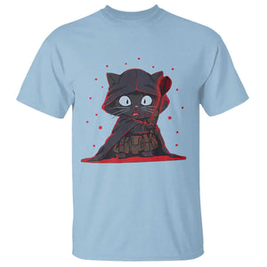 Funny Cat Vader Kitten Playing Darts T Shirt Space Scifi Dartist Gift TS12 Light Blue Print Your Wear