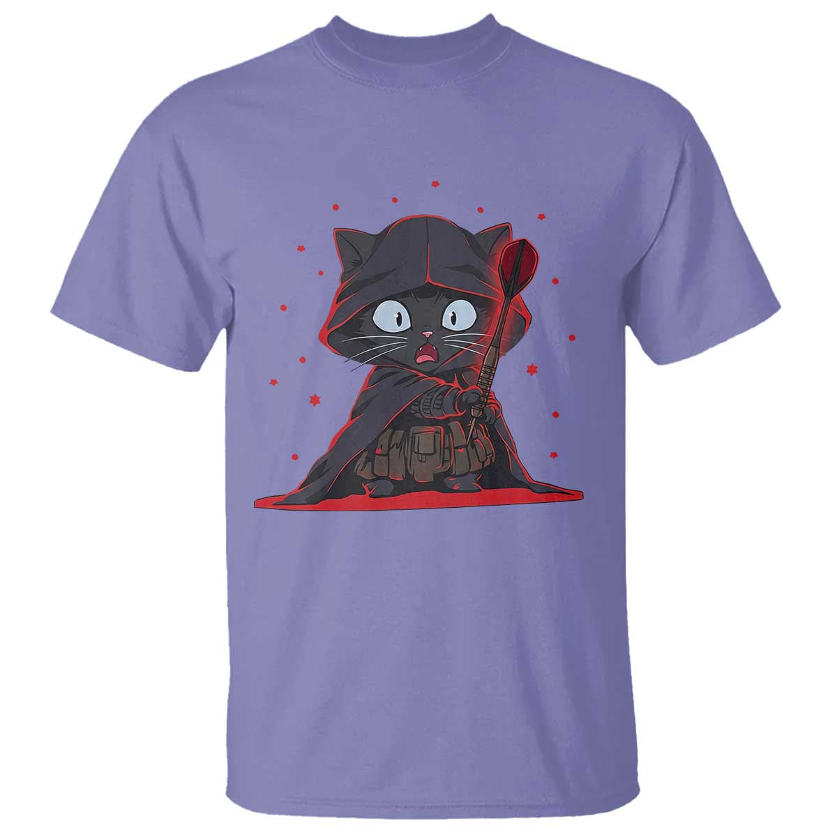 Funny Cat Vader Kitten Playing Darts T Shirt Space Scifi Dartist Gift TS12 Violet Print Your Wear