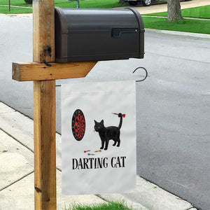 Funny Black Cat Darts Player Garden Flag Darting Cat Dartist Gift TS12 Print Your Wear