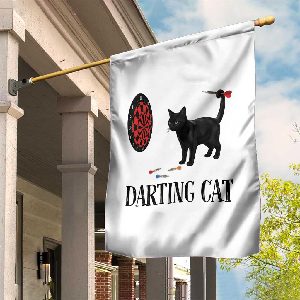 Funny Black Cat Darts Player Garden Flag Darting Cat Dartist Gift TS12 Print Your Wear