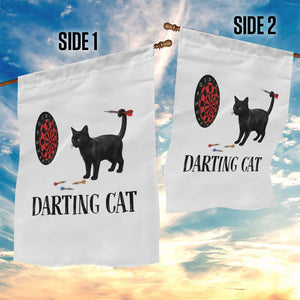Funny Black Cat Darts Player Garden Flag Darting Cat Dartist Gift TS12 Print Your Wear