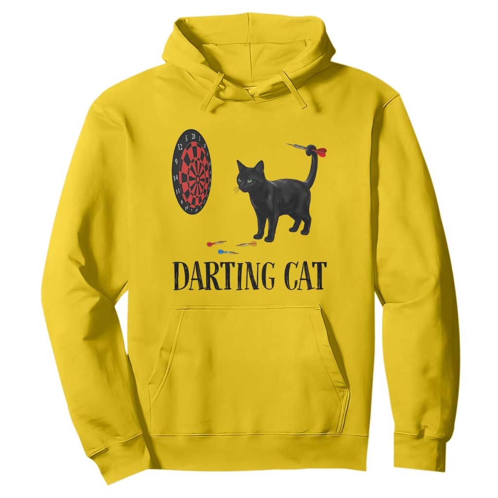 Funny Black Cat Darts Player Hoodie Darting Cat Dartist Gift TS12 Daisy Print Your Wear