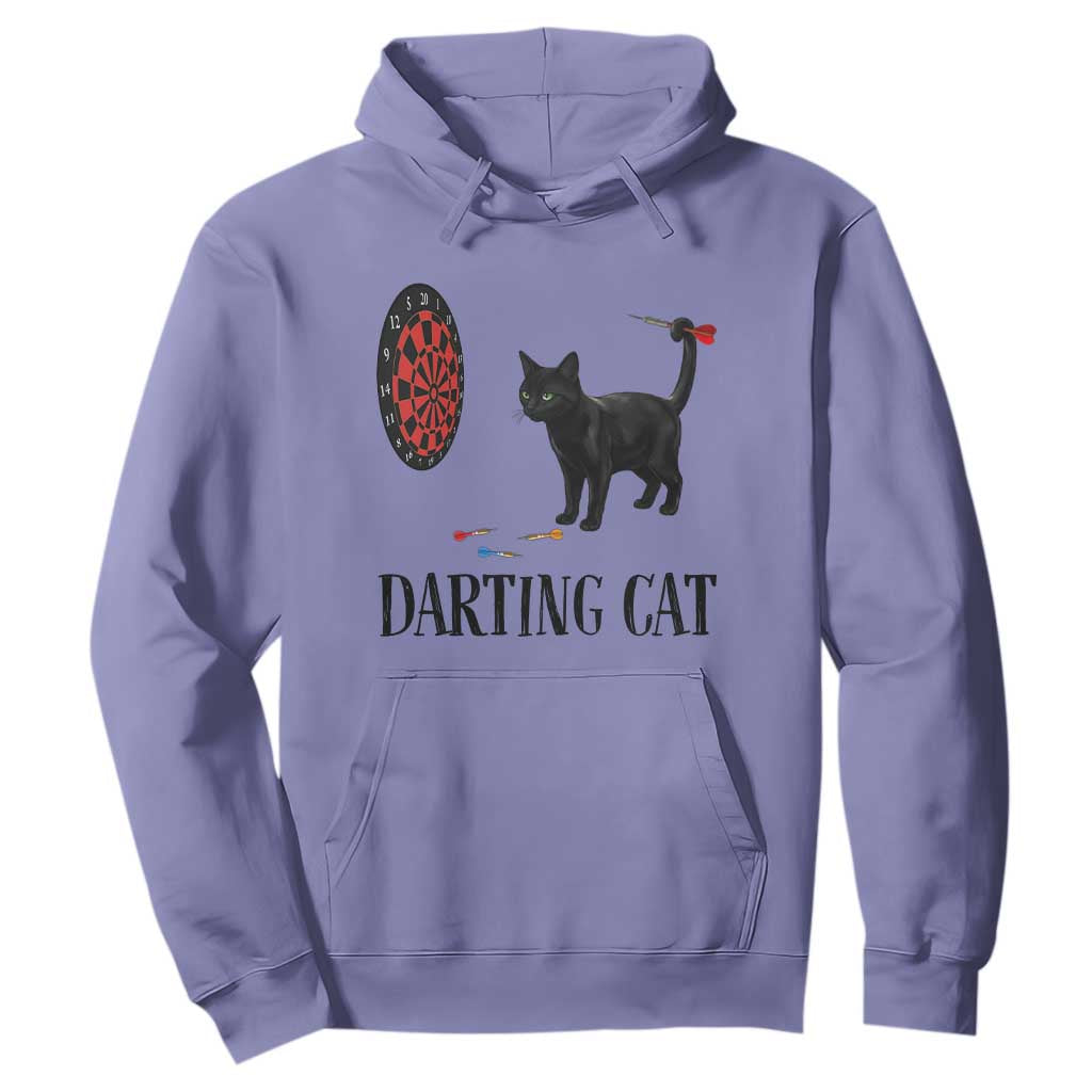 Funny Black Cat Darts Player Hoodie Darting Cat Dartist Gift TS12 Violet Print Your Wear