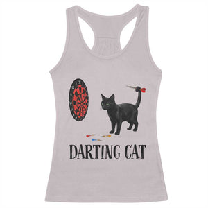 Funny Black Cat Darts Player Racerback Tank Top Darting Cat Dartist Gift TS12 Ice Gray Print Your Wear