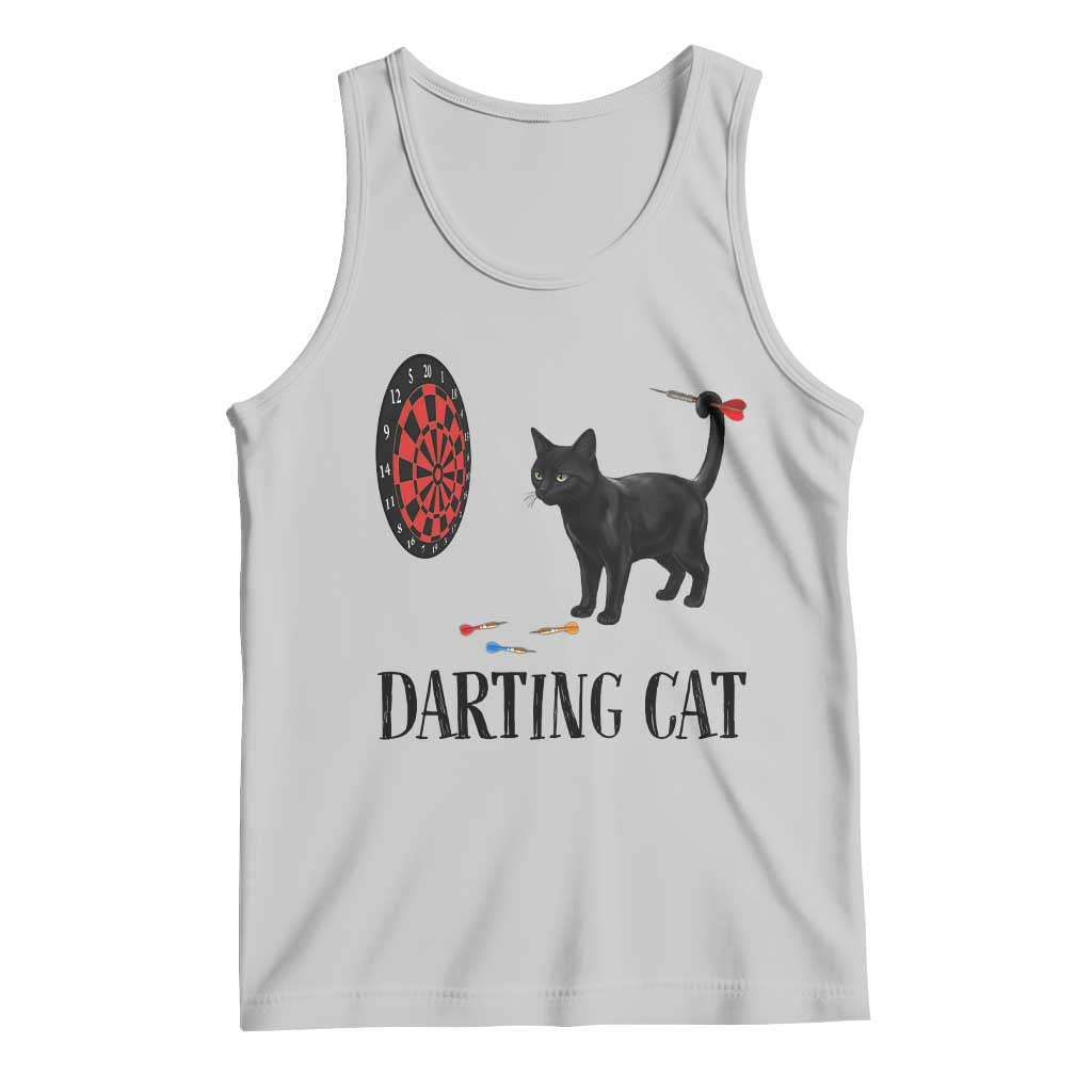 Funny Black Cat Darts Player Tank Top Darting Cat Dartist Gift TS12 Ash Print Your Wear