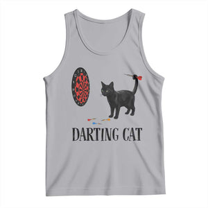 Funny Black Cat Darts Player Tank Top Darting Cat Dartist Gift TS12 Athletic Heather Print Your Wear