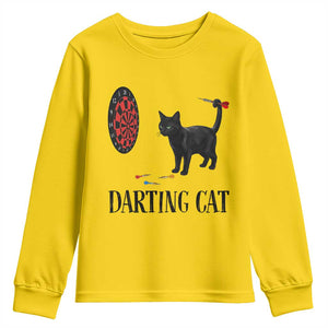Funny Black Cat Darts Player Youth Sweatshirt Darting Cat Dartist Gift TS12 Daisy Print Your Wear