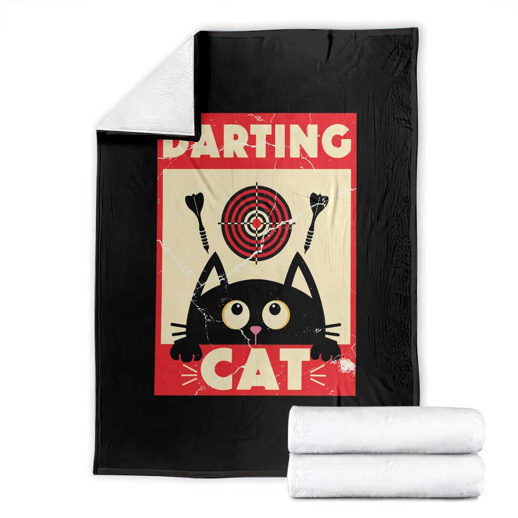 Black Cat Dart Thrower Throw Blanket Cat Lover Dartist Gift TS12 Black Print Your Wear