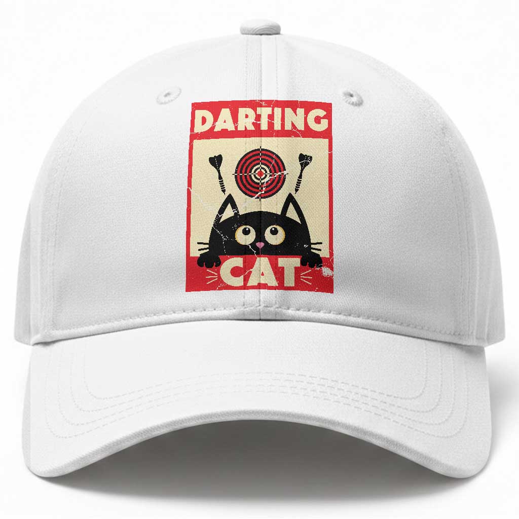 Black Cat Dart Thrower Baseball Cap Cat Lover Dartist Gift TS12 Print Your Wear