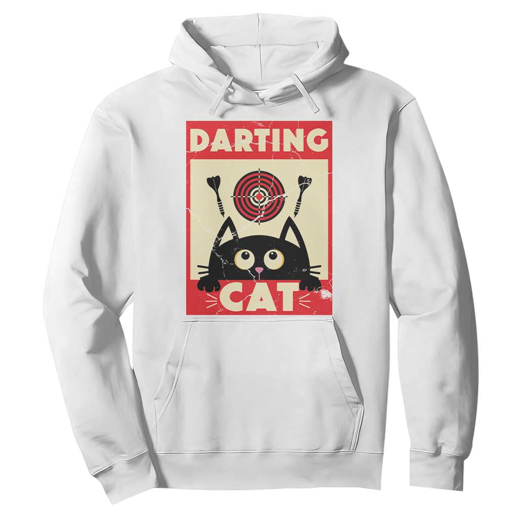 Black Cat Dart Thrower Hoodie Cat Lover Dartist Gift TS12 White Print Your Wear