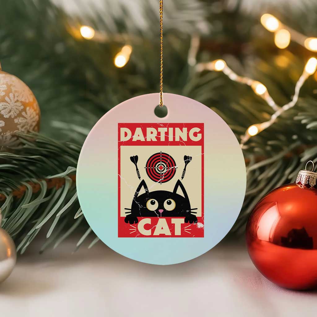Black Cat Dart Thrower Ceramic Ornament Cat Lover Dartist Gift TS12 1pc Pastel Print Your Wear