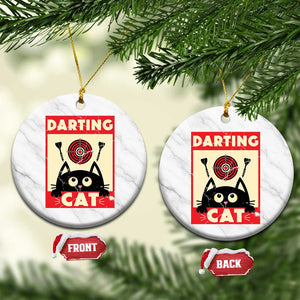 Black Cat Dart Thrower Ceramic Ornament Cat Lover Dartist Gift TS12 1pc White Marble Print Your Wear