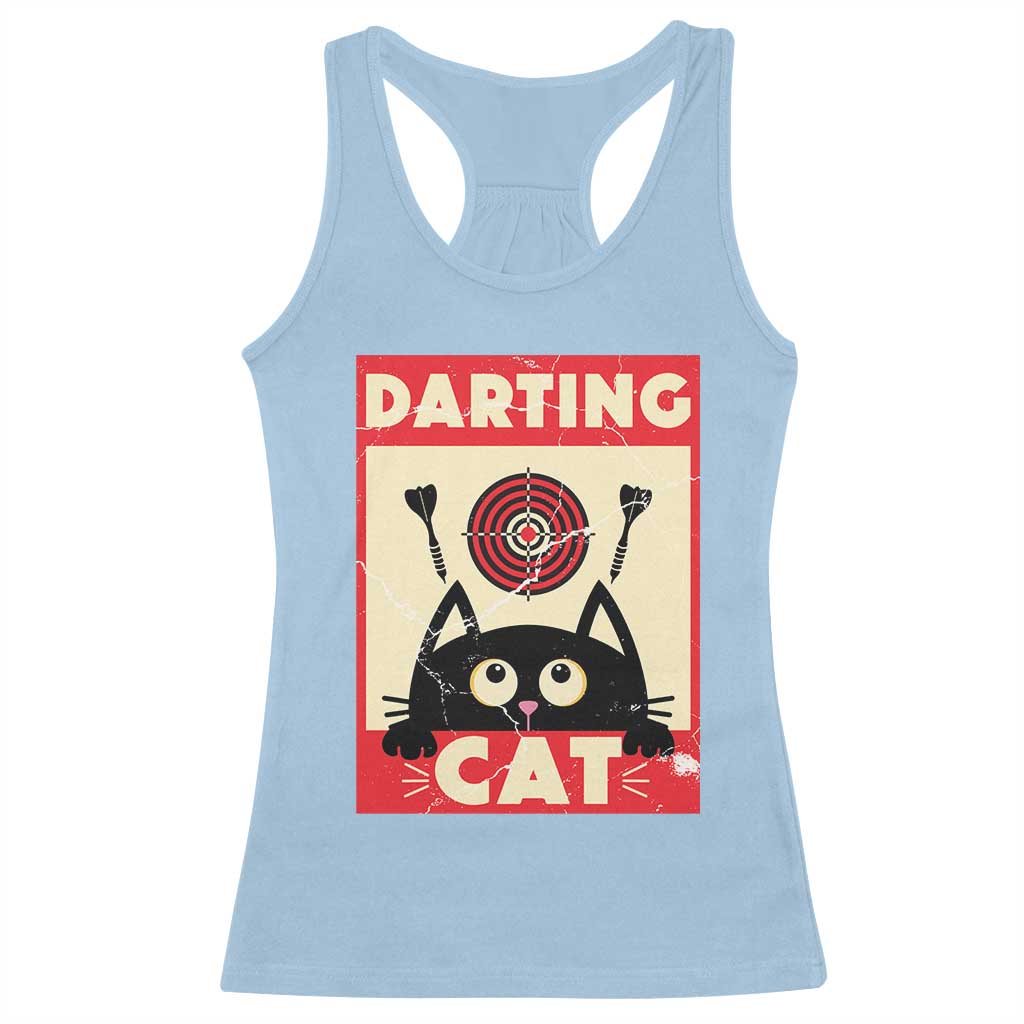 Black Cat Dart Thrower Racerback Tank Top Cat Lover Dartist Gift TS12 Light Blue Print Your Wear
