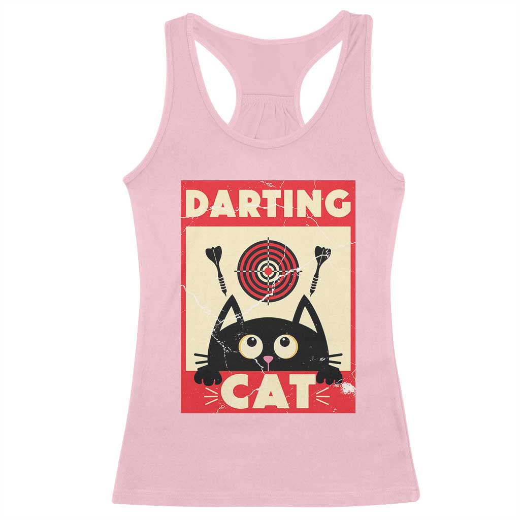 Black Cat Dart Thrower Racerback Tank Top Cat Lover Dartist Gift TS12 Light Pink Print Your Wear