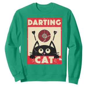 Black Cat Dart Thrower Sweatshirt Cat Lover Dartist Gift TS12 Irish Green Print Your Wear