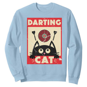 Black Cat Dart Thrower Sweatshirt Cat Lover Dartist Gift TS12 Light Blue Print Your Wear