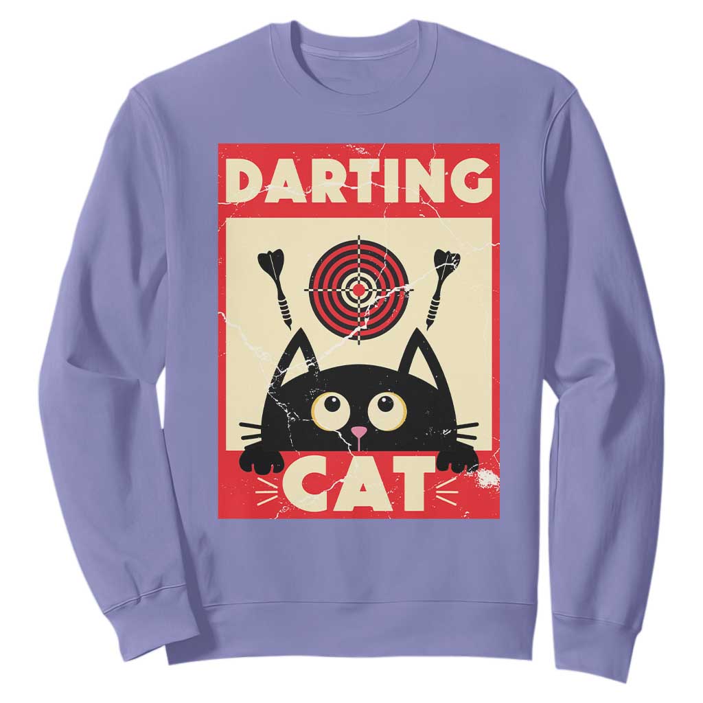 Black Cat Dart Thrower Sweatshirt Cat Lover Dartist Gift TS12 Violet Print Your Wear