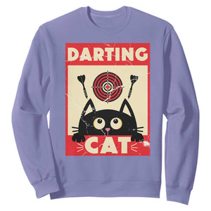 Black Cat Dart Thrower Sweatshirt Cat Lover Dartist Gift TS12 Violet Print Your Wear