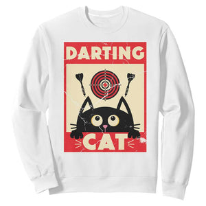 Black Cat Dart Thrower Sweatshirt Cat Lover Dartist Gift TS12 White Print Your Wear