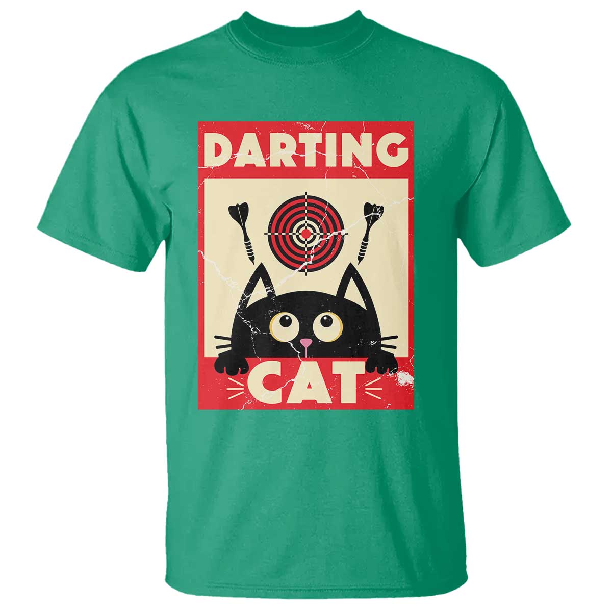 Black Cat Dart Thrower T Shirt Cat Lover Dartist Gift TS12 Irish Green Print Your Wear